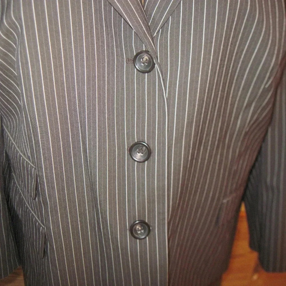 NWT JOHN MEYER Brown Stripe Jacket Skirt Suit 22W - Picture 4 of 8